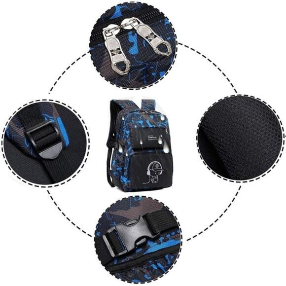 Backpack for School Boys Backpacks for Kids Camo Bookbag for Middle School - Picture 5 of 7